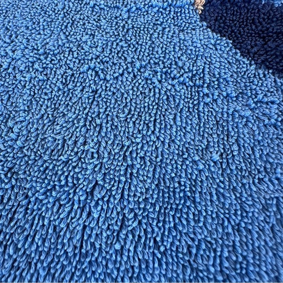 VTG Cannon Monticello Striped Leaf 2-Piece Bath Towel Set Blue MCM Retro USA GUC - Picture 9 of 10